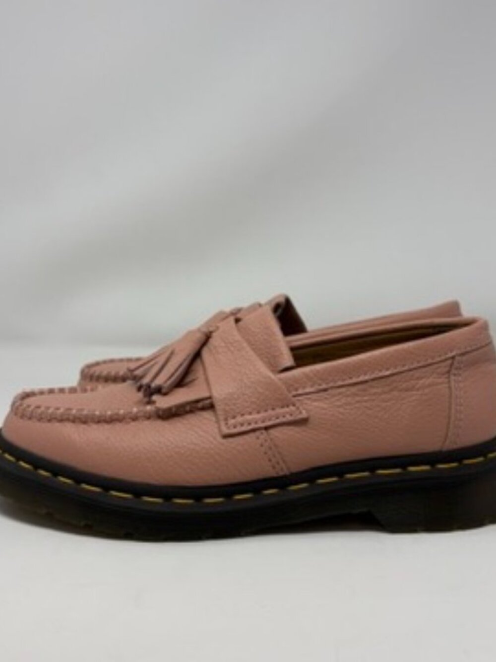 Dr. Martens Adrian Virginia Leather Tassel Loafers in Neutral Light Pink Size 7 - Picture 10 of 10
